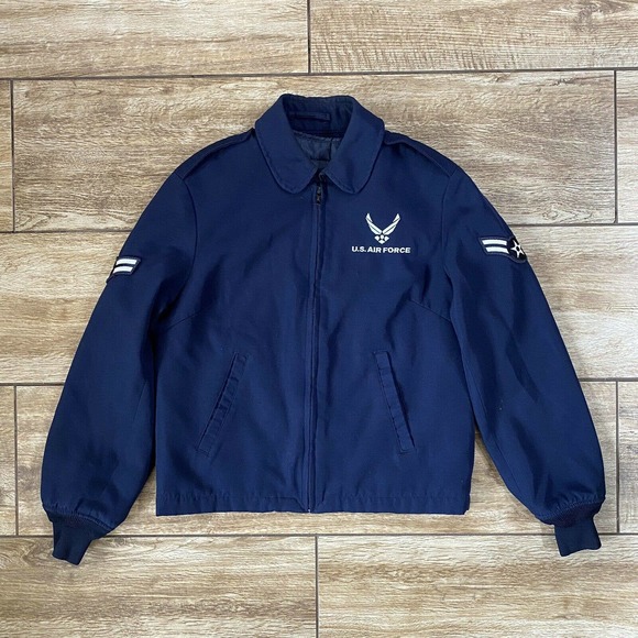 US Air Force USAF Jacket Man's Lightweight W/ Removable Liner Poly/Wool 10L VGC - Picture 8 of 8